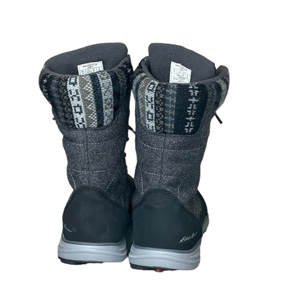 Eddie Bauer Waterproof Laurel Lace Boots Size 9 Dark Smoke Black Grey Snow Moon - Picture 4 of 9
